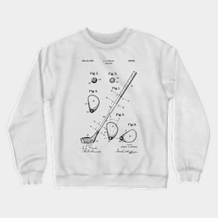 PATENT DRAWING / 1910 - Golf Club - black Crewneck Sweatshirt